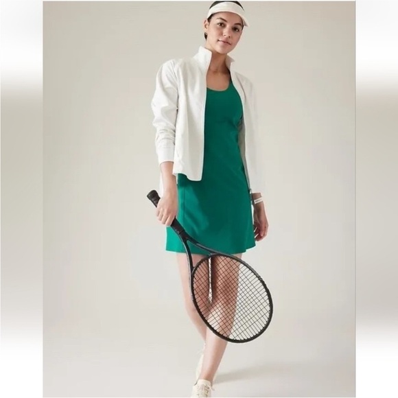 ATHLETA ultimate ease Green Sleeveless Halter Mini Dress - Picture 2 of 10